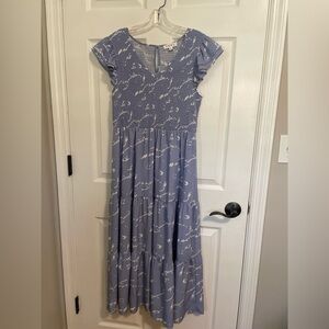 THML Lavender Maxi Dress with Ruffle Sleeves